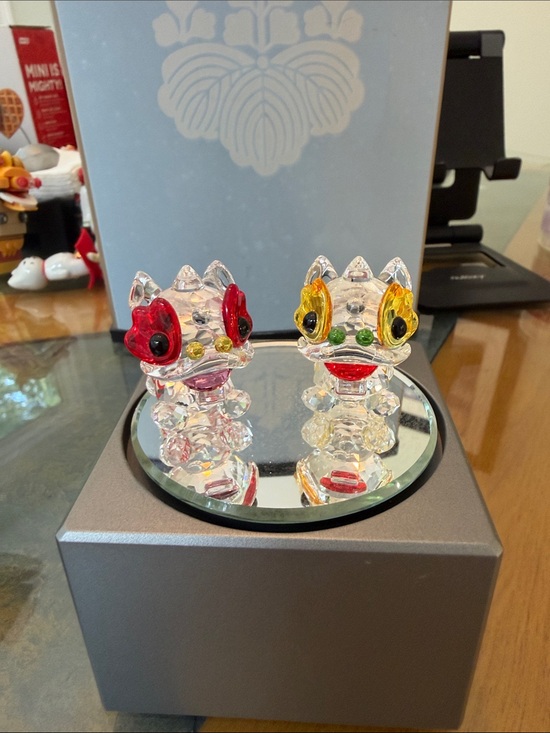 Swarovski Other - Swarovski Crystal Cat Pair with Red and Yellow Accents